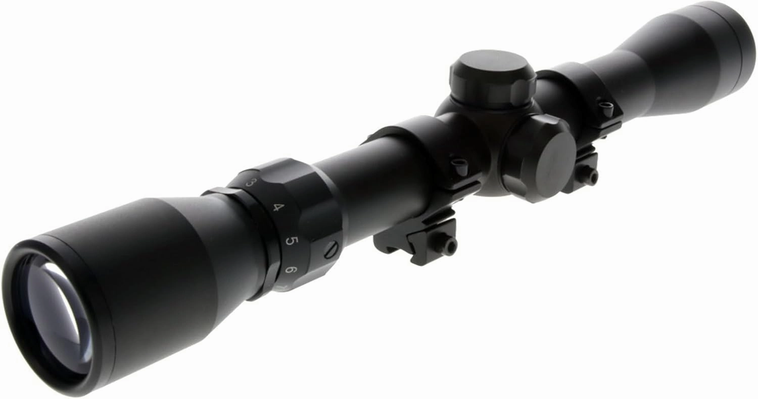 TRUGLO BUCKLINE Tactical Hunting Shooting Durable Waterproof Fogproof 1" Aluminum Tube Riflescope with 3/8" Rimfire Dovetail Mount Rings & Elastic Lens Covers Included