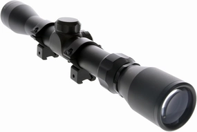 TRUGLO BUCKLINE Tactical Hunting Shooting Durable Waterproof Fogproof 1" Aluminum Tube Riflescope with 3/8" Rimfire Dovetail Mount Rings & Elastic Lens Covers Included