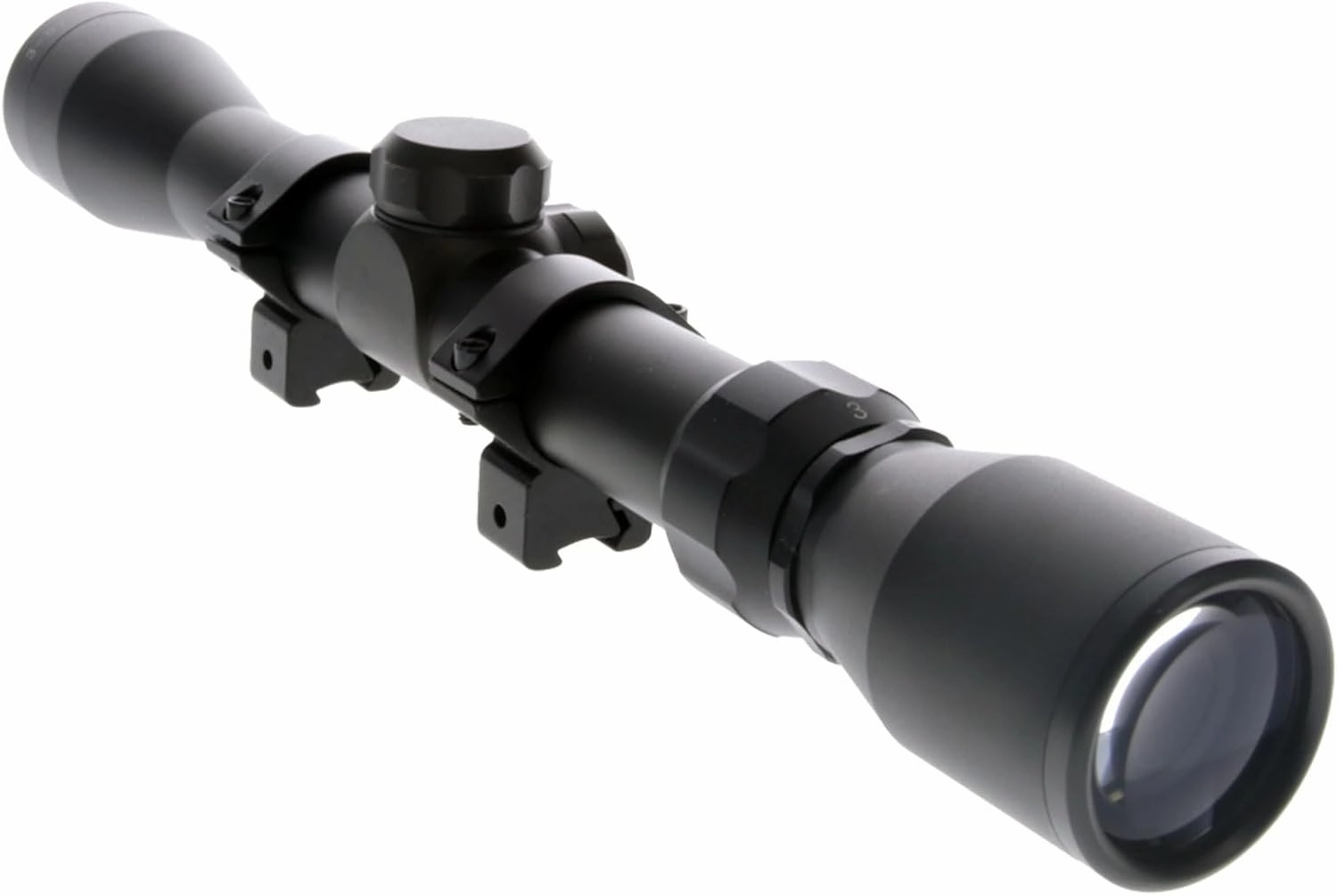 TRUGLO BUCKLINE Tactical Hunting Shooting Durable Waterproof Fogproof 1" Aluminum Tube Riflescope with 3/8" Rimfire Dovetail Mount Rings & Elastic Lens Covers Included