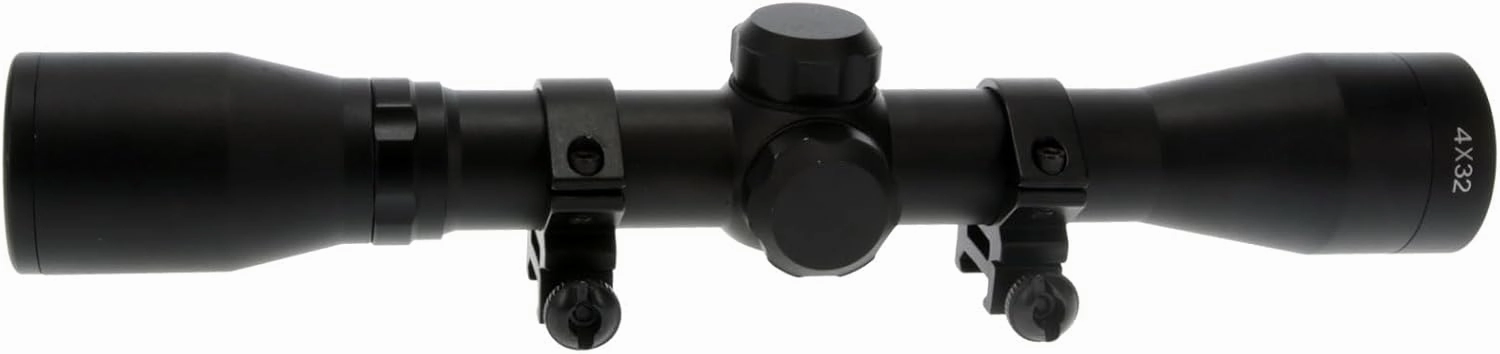 Truglo BUCKLINE Tactical Hunting Shooting Durable Waterproof Fogproof 1" Aluminum Tube Riflescope with Weaver-Style Mount Rings & Elastic Lens Covers Included