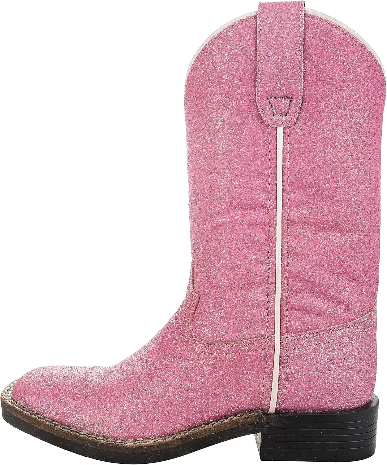 TuffRider Toddler Pink Glitter Western Boot- 4T- Pink With Free Assorted Striped Socks