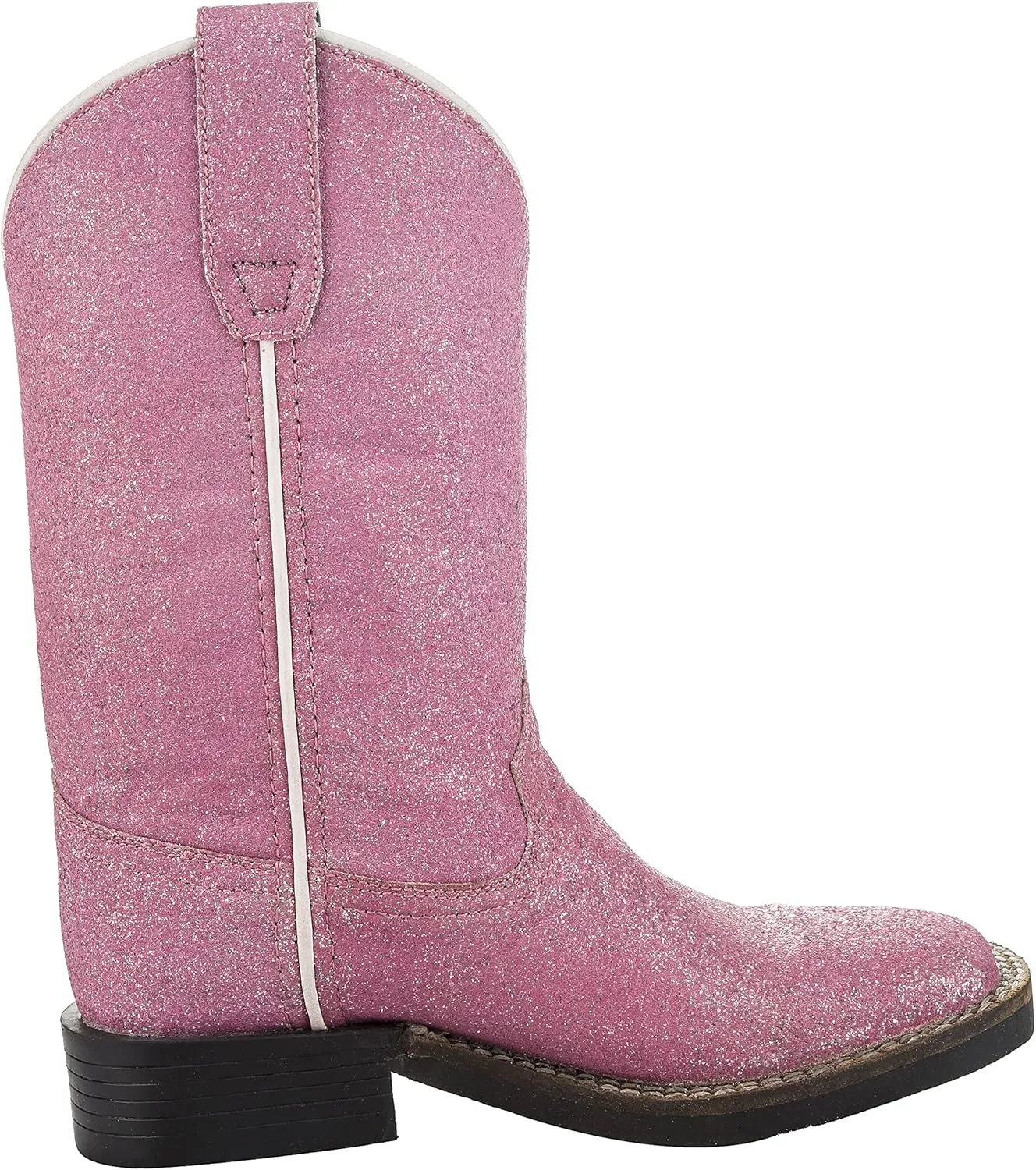 TuffRider Toddler Pink Glitter Western Boot- 4T- Pink With Free Assorted Striped Socks