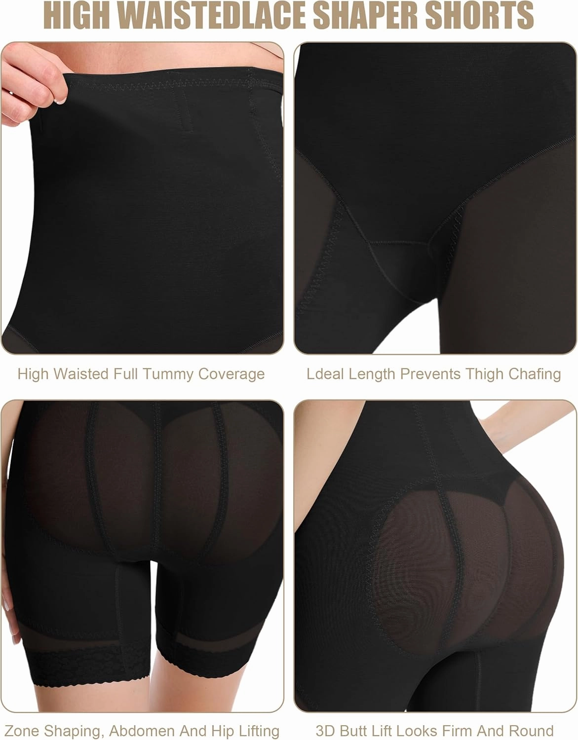 Tummy Control Shapewear Shorts Women High Waisted Body Shaper Butt Lifting Panties Thigh Slimmers Compression Girdle