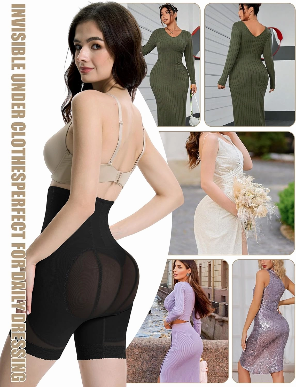 Tummy Control Shapewear Shorts Women High Waisted Body Shaper Butt Lifting Panties Thigh Slimmers Compression Girdle