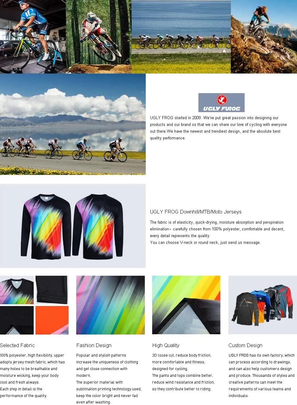 UGLY FROG Powersports Downhill Jersey Jersey Mens Bike Wear Short Sleeve Tops Rage Cycling/Motocross Clothes Shirt