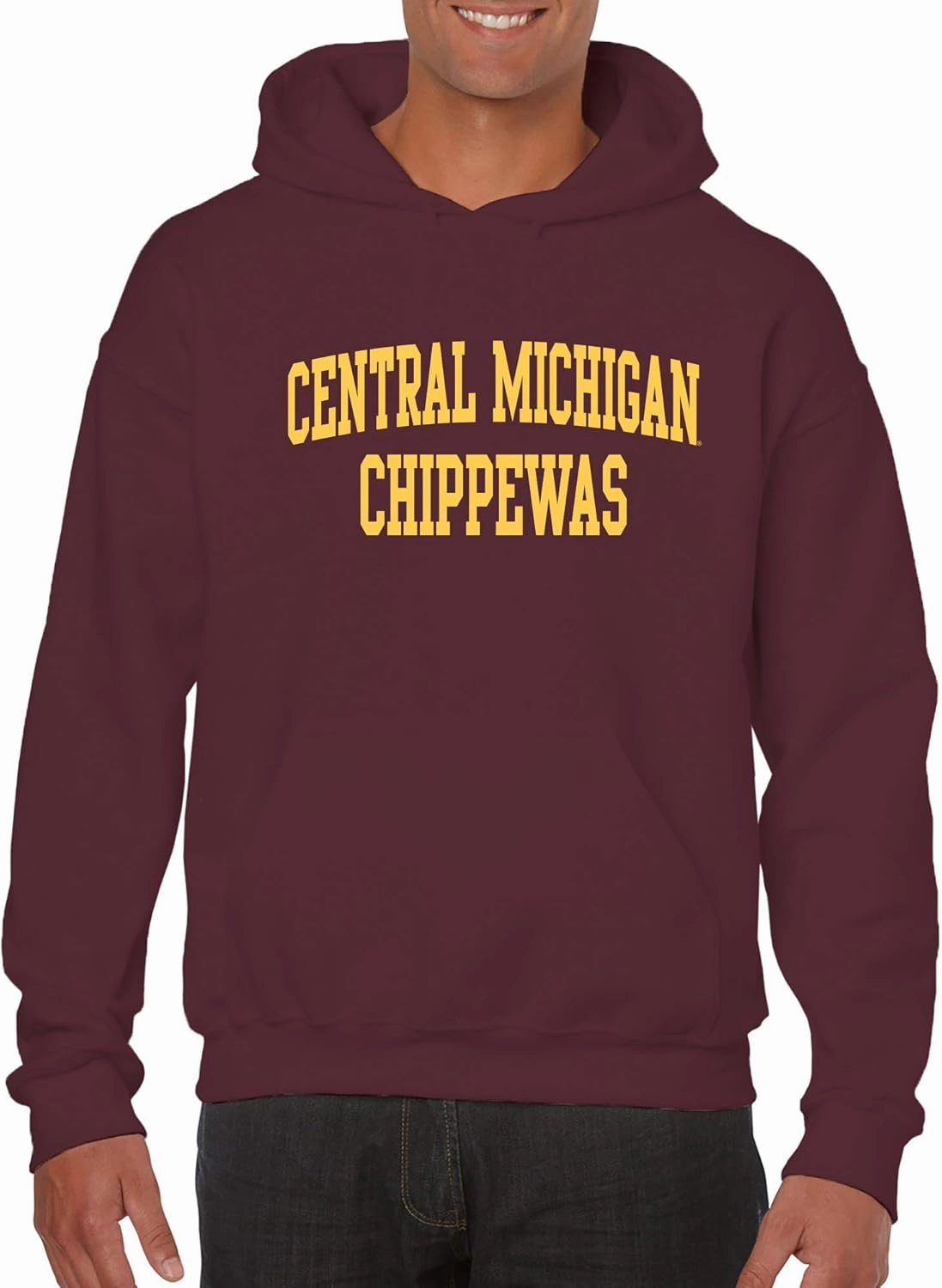 UGP Campus Apparel Women's Iowa Hawkeyes Black Long Sleeve Hooded Tee Shirt - Tigerhawk and Script Hawkeyes in Gold Glitter