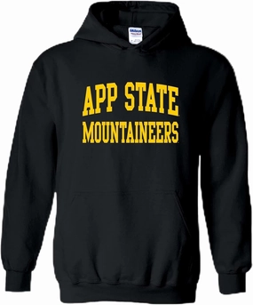 UGP Campus Apparel Women's Iowa Hawkeyes Black Long Sleeve Hooded Tee Shirt - Tigerhawk and Script Hawkeyes in Gold Glitter