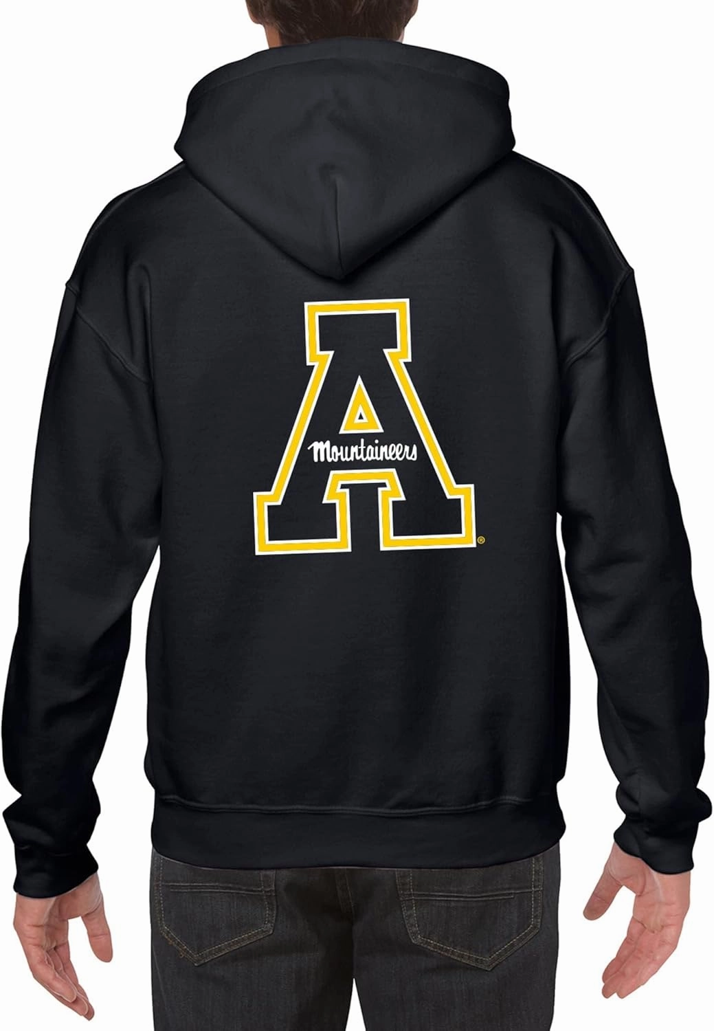 UGP Campus Apparel Women's Iowa Hawkeyes Black Long Sleeve Hooded Tee Shirt - Tigerhawk and Script Hawkeyes in Gold Glitter