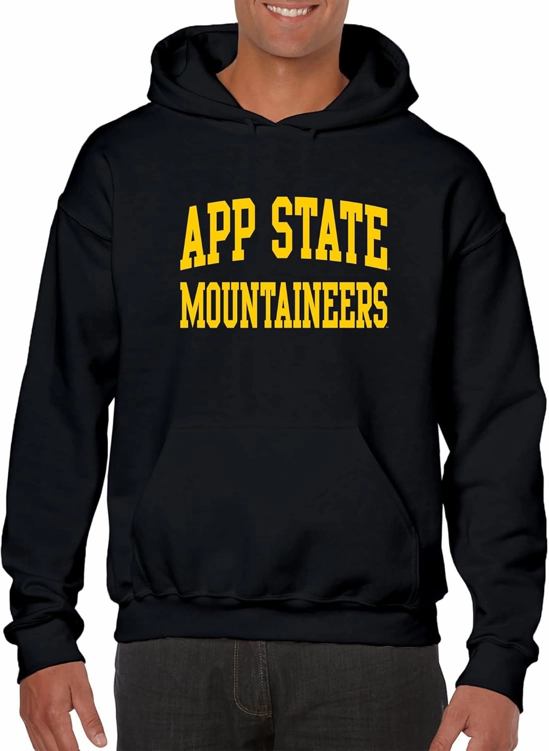 UGP Campus Apparel Women's Iowa Hawkeyes Black Long Sleeve Hooded Tee Shirt - Tigerhawk and Script Hawkeyes in Gold Glitter