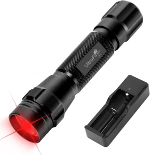 ULTRAFIRE Red Hunting Flashlight, 620-630 nm Red LED Flashlight, Single Mode 218 Yards Red Light for Fishing Hunting Astronomy Aviation Astrophotography, CR1