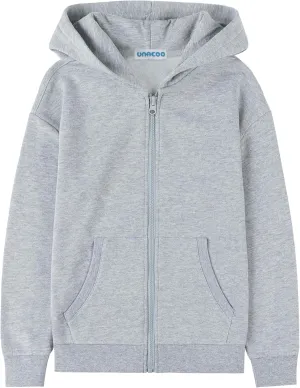 UNACOO Girls Boys Zip Up Hoodie Soft Fleece Sweatshirt Kids Hoodies for Toddler Zipper hoodie Jacket (Age 3-12 Years)