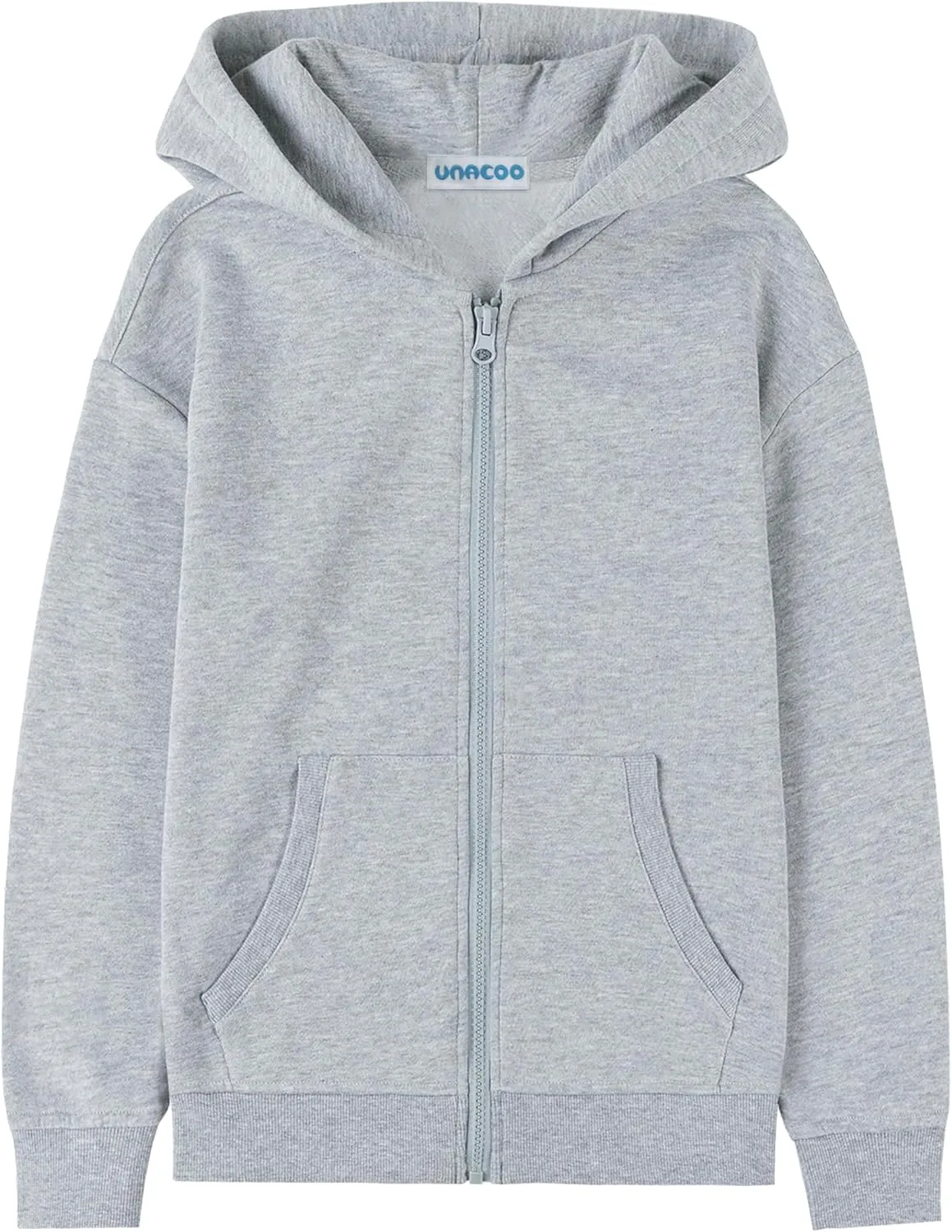 UNACOO Girls Boys Zip Up Hoodie Soft Fleece Sweatshirt Kids Hoodies for Toddler Zipper hoodie Jacket (Age 3-12 Years)