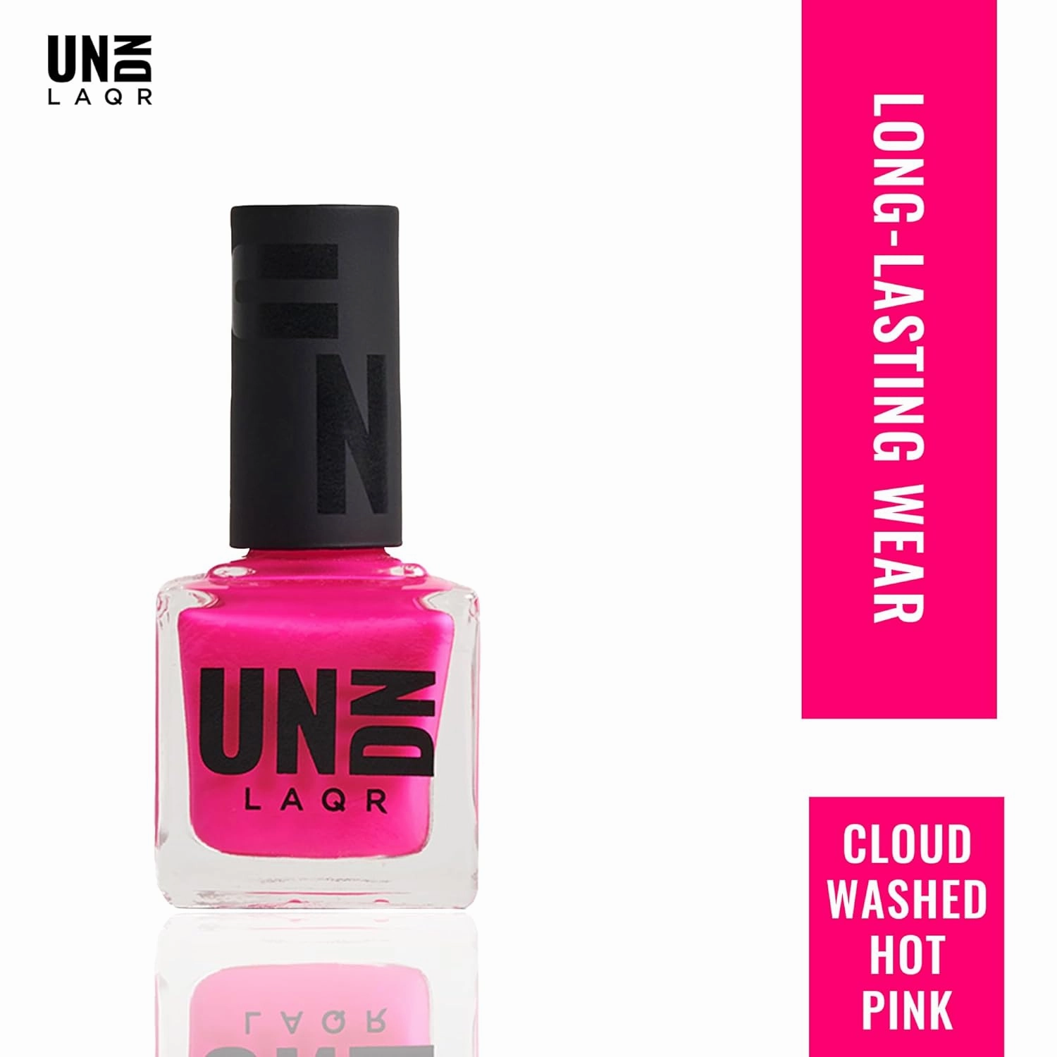 UNDN Vegan Nail Polish - Cloud Washed - Jelly Hot Pink Nail Polish for Women and Men - Long Lasting, Cruelty Free - 0.5 oz