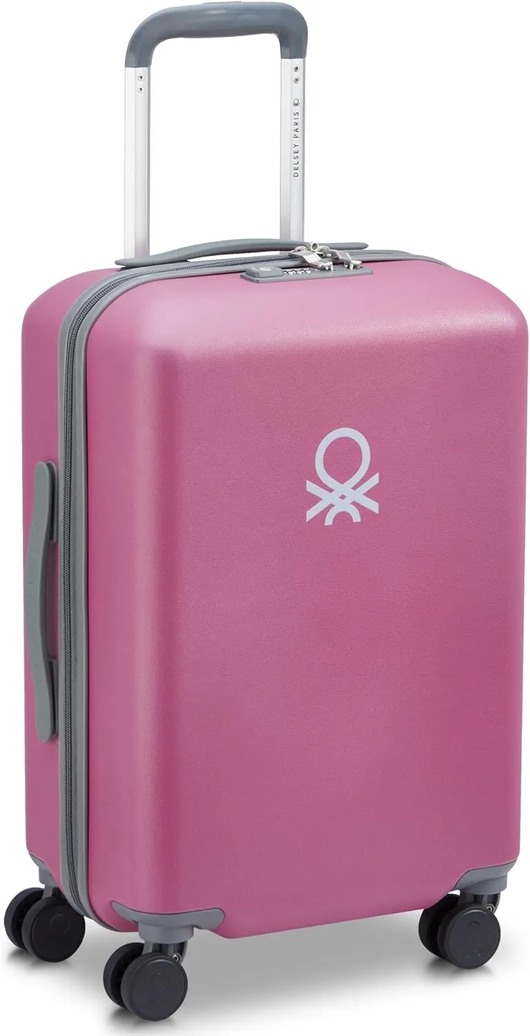 United Colors of Benetton UCB Hardside Luggage with Spinner Wheels, Pink, Carry-On 19 Inch