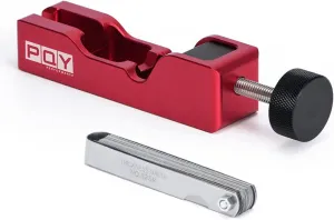 Universal Spark Plug Gap Tool with 32 Blades Steel Feeler Gauge for Most 10mm 12mm 14mm 16mm Spark Plugs Red