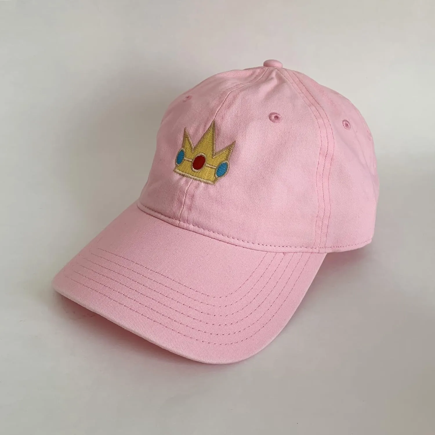 USmania Princess Peach Halloween Tiarra Cap - Embroidered Cotton Washed Hat