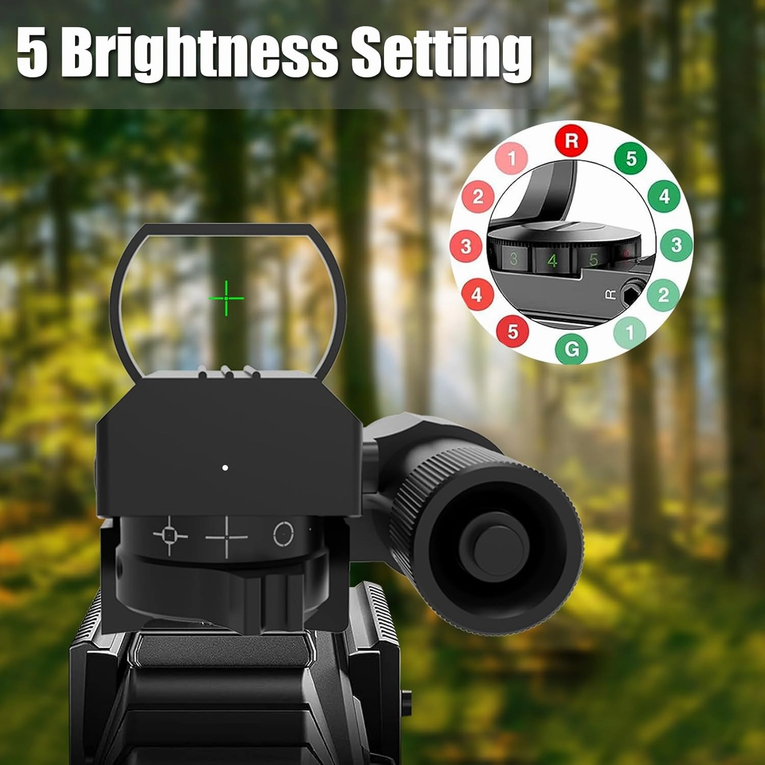 UUQ 1X22X33 Reflex Red Dot Sight - 4 Reticle Red & Green Dot Optics with Integrated Red or Green Laser for 20mm Rail