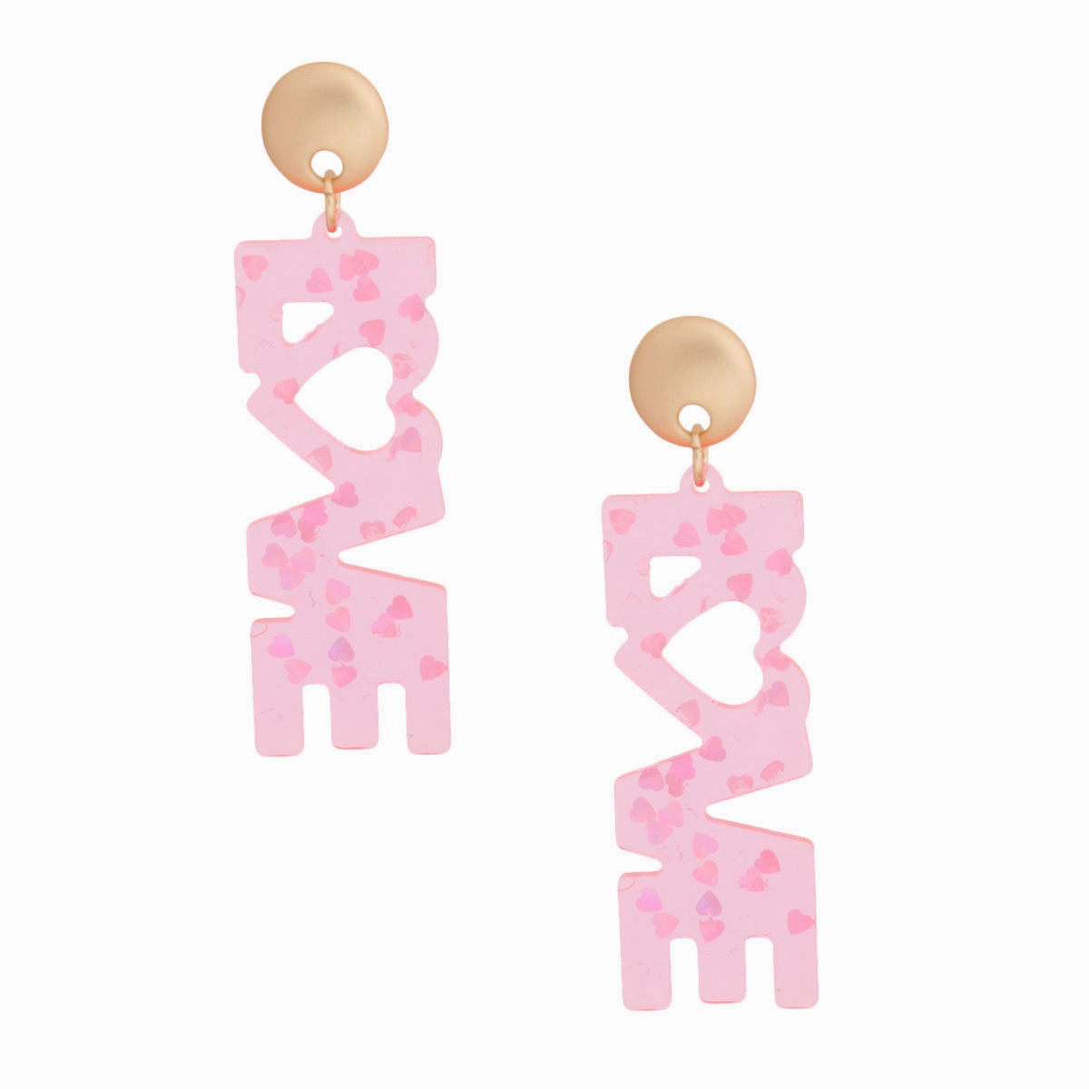 Valentine Earrings Light Pink LOVE Matte Earrings