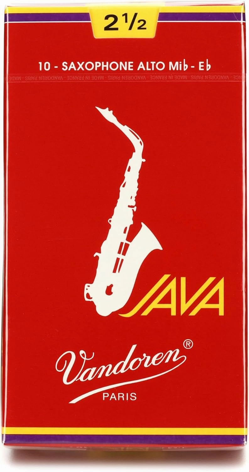 Vandoren SR2625R Alto Sax JAVA Red Reeds Strength 2.5; Box of 10