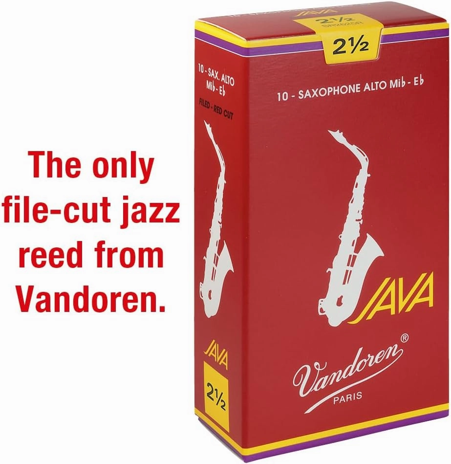 Vandoren SR2625R Alto Sax JAVA Red Reeds Strength 2.5; Box of 10
