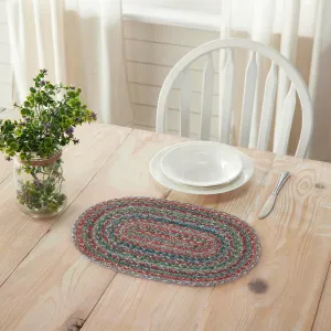 VHC Brands Multi Jute Oval Placemat 10x15