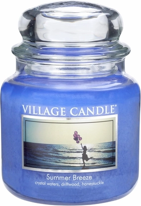 Village Candle Summer Breeze 16 oz Glass Jar Scented Candle, Medium