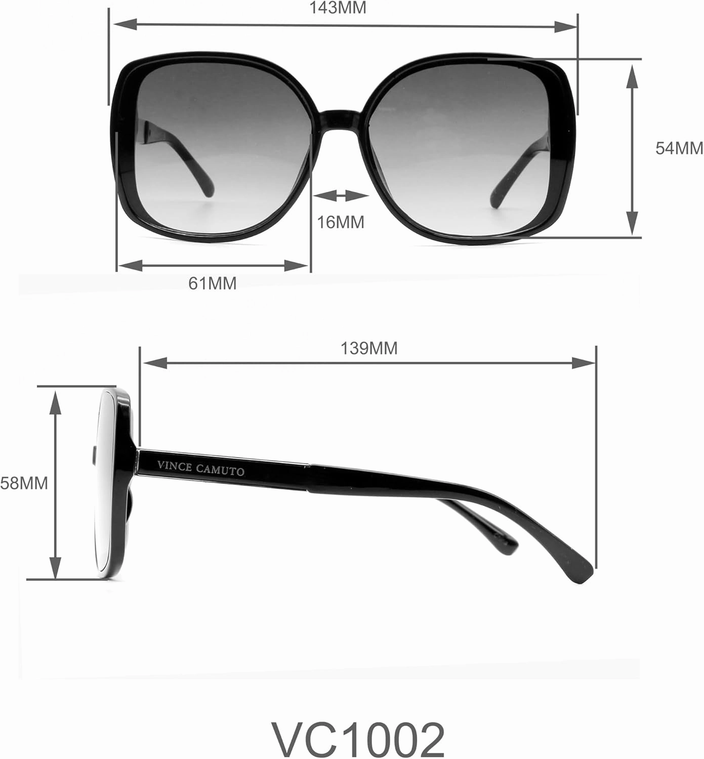 Vince Camuto Women's Glamorous 100% UV Protective Square Sunglasses