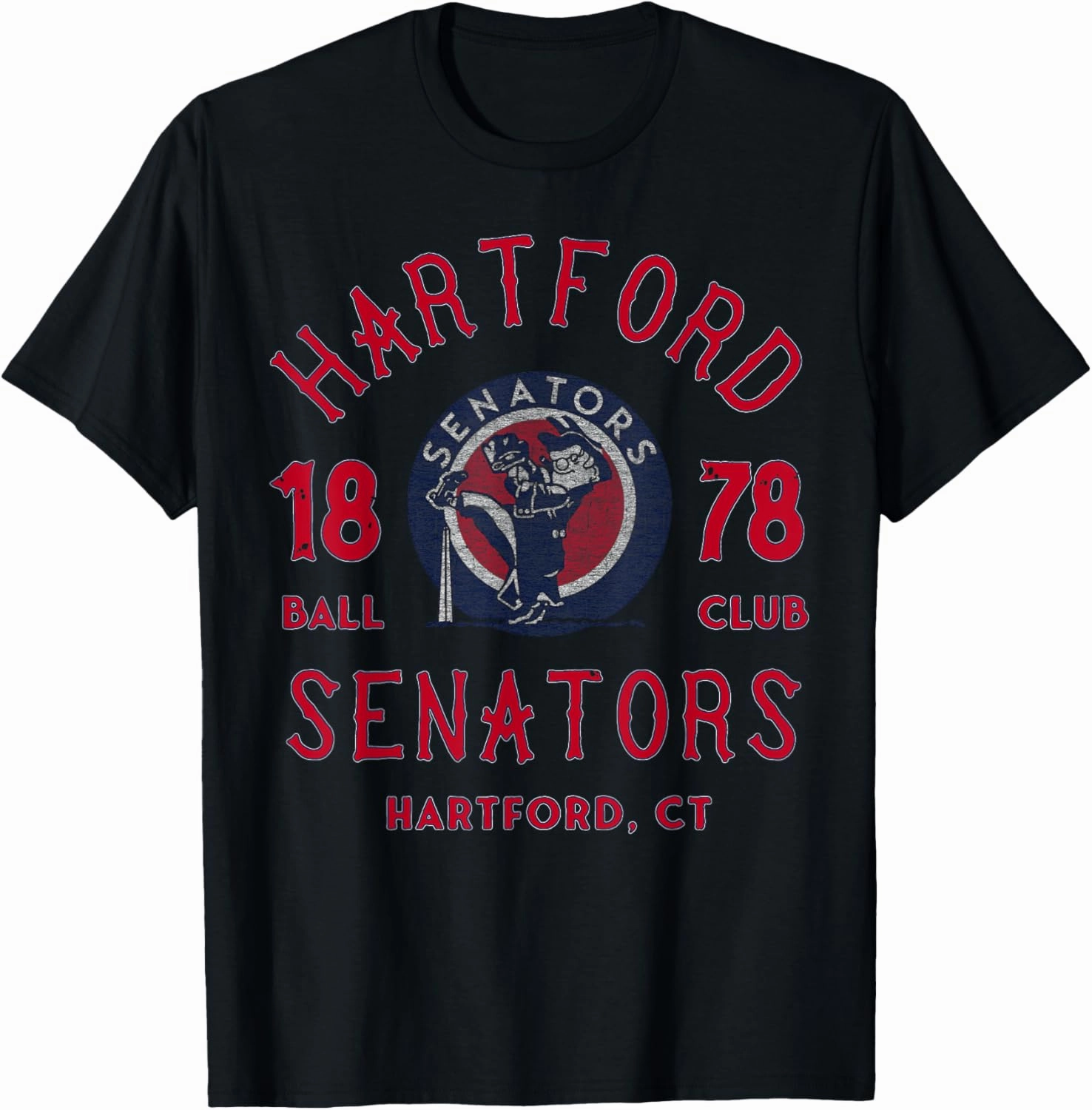 Vintage Hartford Connecticut Senators Baseball Team T-Shirt