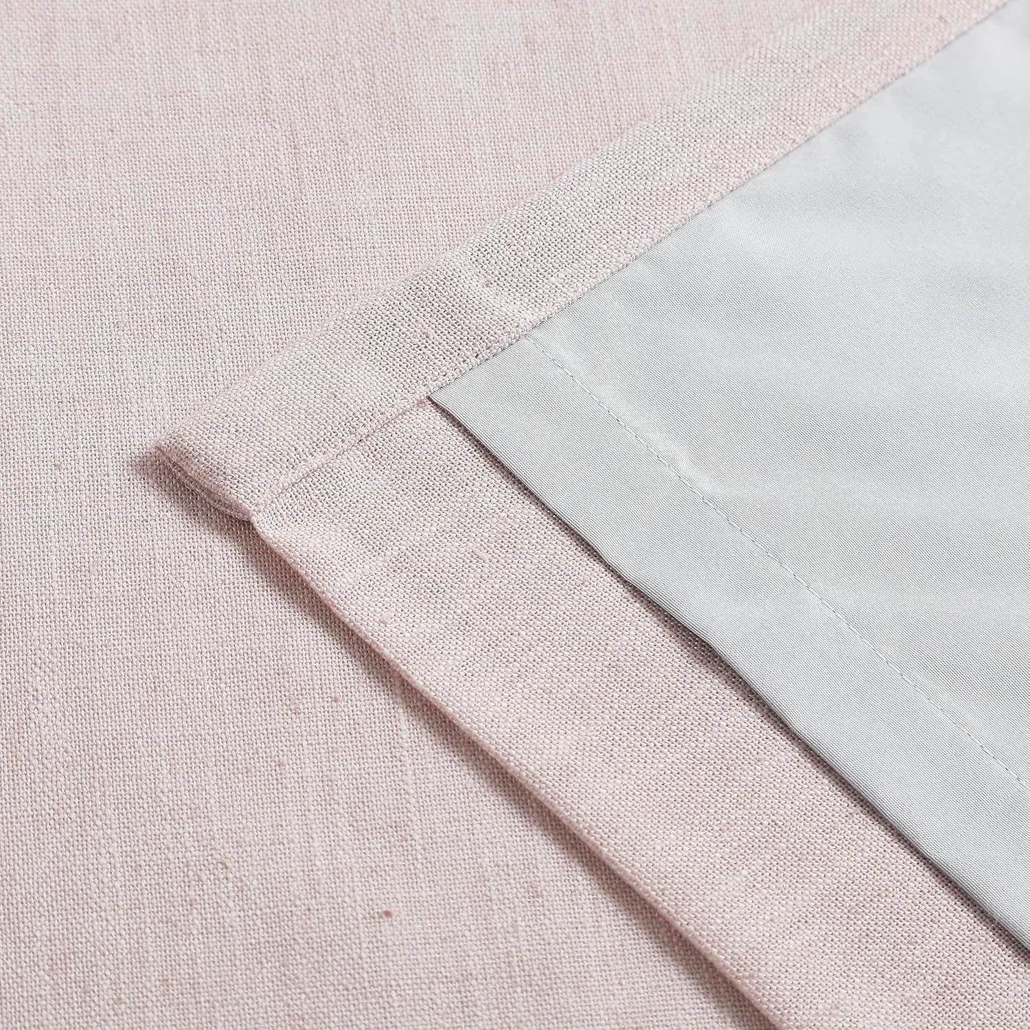 Vision Home Pink Linen Full Blackout Curtains Grommet Room Darkening Window Curtains 84 inches Long for Girls Bedroom Living Room Nursery Thermal Insulated Energy Efficient Drapes 2 Panels 58" Wx84 L