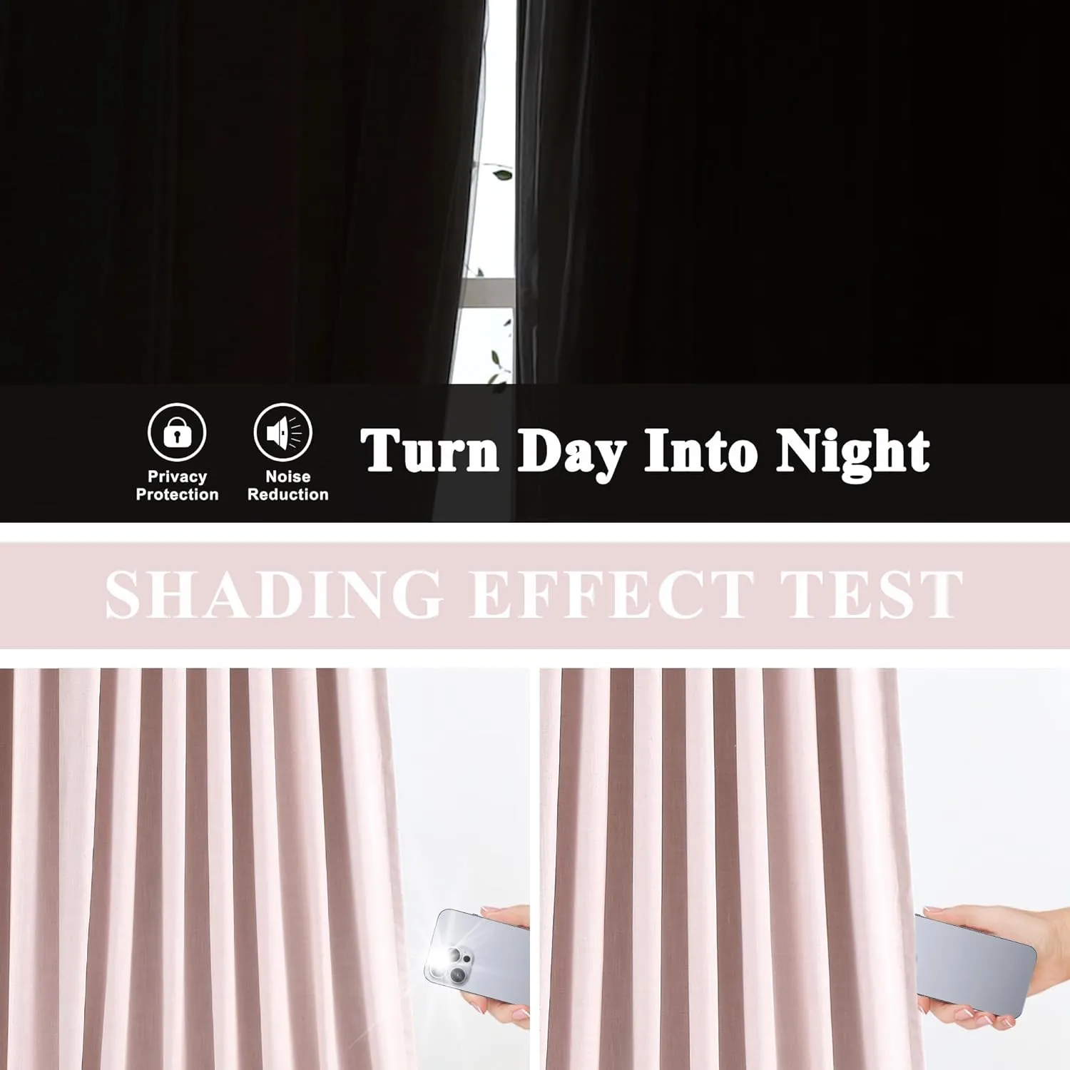 Vision Home Pink Linen Full Blackout Curtains Grommet Room Darkening Window Curtains 84 inches Long for Girls Bedroom Living Room Nursery Thermal Insulated Energy Efficient Drapes 2 Panels 58" Wx84 L
