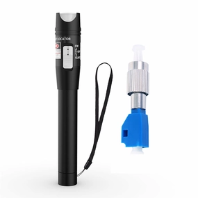 Visual Fault Locator   FC/LC Connector Kit 30mW 30KM, VFL Include Single Mode 9/125um FC Male to LC Female Adapter, Red Light Pen for Network Fiber Cable Test, Fiber Optic Source Tester Detector Meter