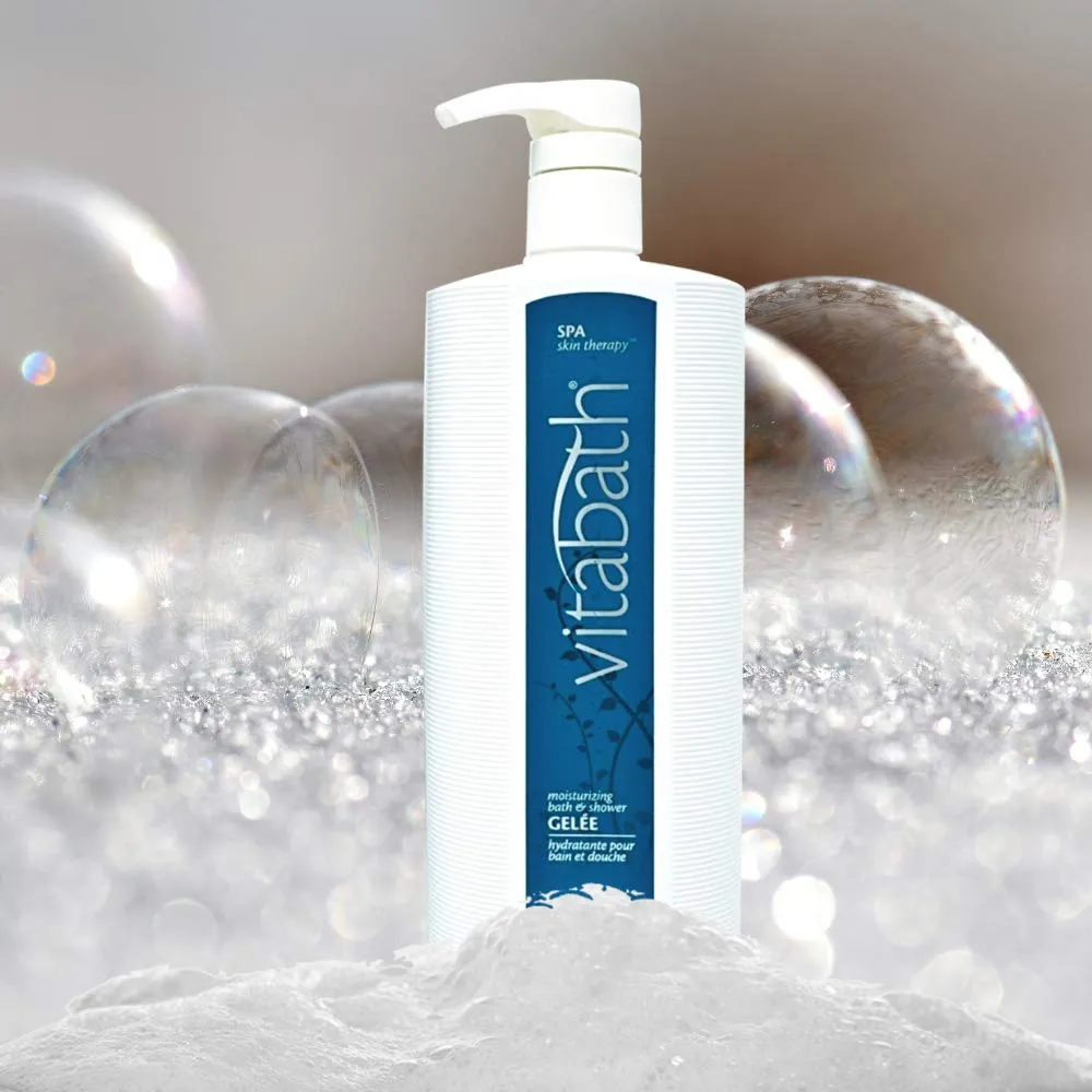 Vitabath Spa Skin Therapy Moisturizing Bath & Shower Gel Wash Nourishing Replenishing Oils Deeply Hydrate Dry Skin - Reviving Body Cleanser & Foaming Gelee Bath - Cruelty-Free - 128 oz