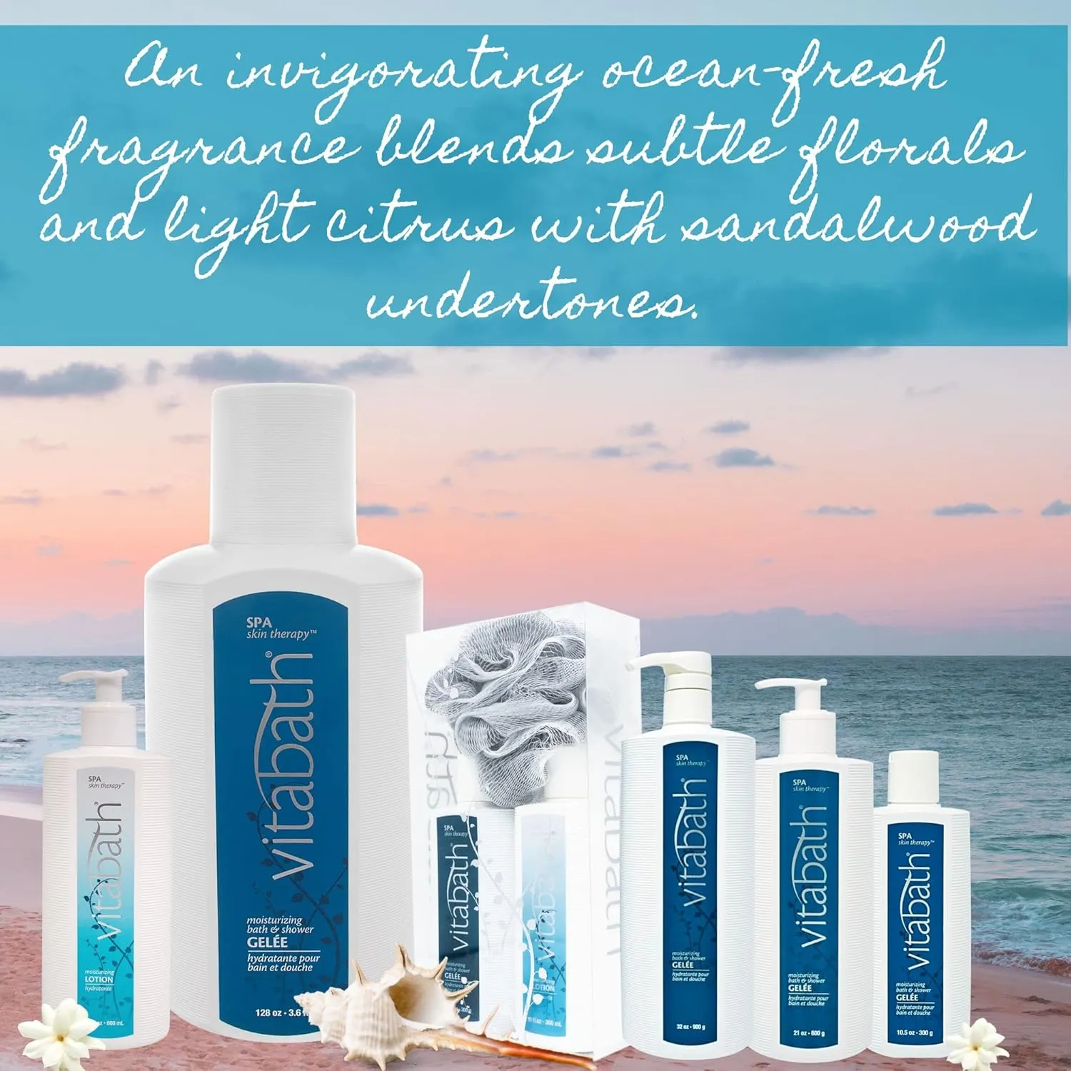 Vitabath Spa Skin Therapy Moisturizing Bath & Shower Gel Wash Nourishing Replenishing Oils Deeply Hydrate Dry Skin - Reviving Body Cleanser & Foaming Gelee Bath - Cruelty-Free - 128 oz