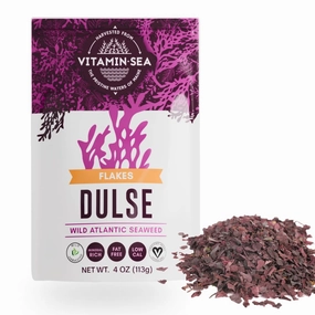 VITAMINSEA Dulse Dried Seaweed | Wild North Atlantic Seaweed for Snacking, Seasoning, Soups & Salads | Rich in Vitamins, Minerals & Antioxidants Perfect for Thyroid Support | Flakes (4 OZ)
