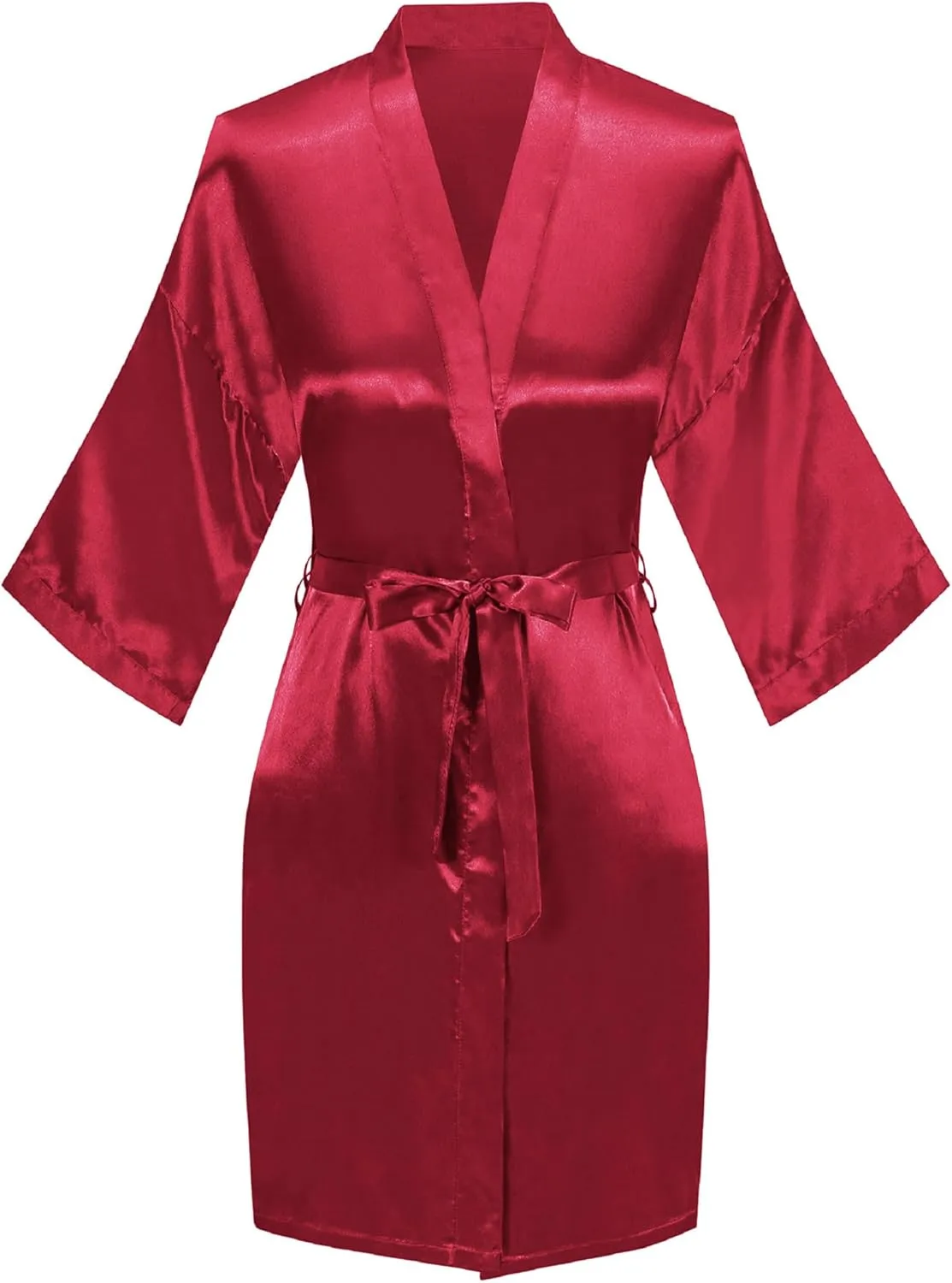 VOGUEMAX Women's Birthday Party Robe Queen Squad Silky Gold Glitter Kimono Robe Bathrobe