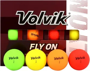 Volvik FLYON 2-Piece Ionomer Polymer Low Side Spin Matte Finished Color Long Distance Balls, 1 Dozen