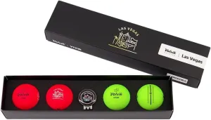 Volvik Las Vegas Wild Pack - 4 Vivid Balls (2 Green & 2 Red) with a Clip Ball Marker