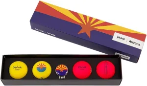Volvik State Arizona Pack - 4 Vivid Balls Pack (2 Yellow & 2 Red) with a Clip Ball Marker.