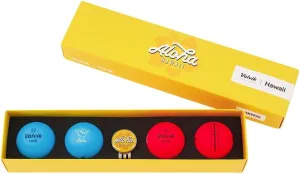 Volvik State Hawaii Pack - 4 Vivid Balls Pack (2 Blue & 2 Red) with a Clip Ball Marker.