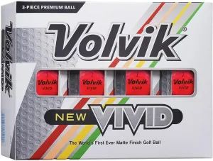 Volvik Vivid Golf Balls - Matte Pink, Dozen