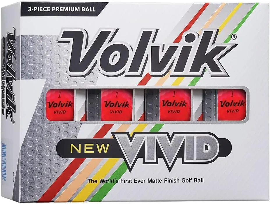 Volvik Vivid Golf Balls - Matte Pink, Dozen