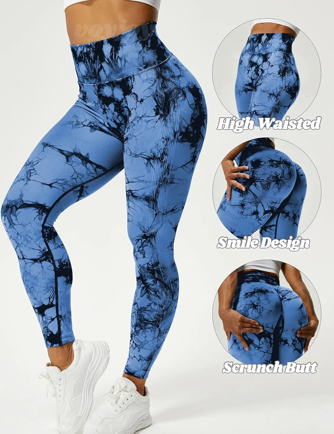 VOYJOY Seamless Leggings for Women High Waist Yoga Pants Scrunch Butt Lifting Elastic Tights