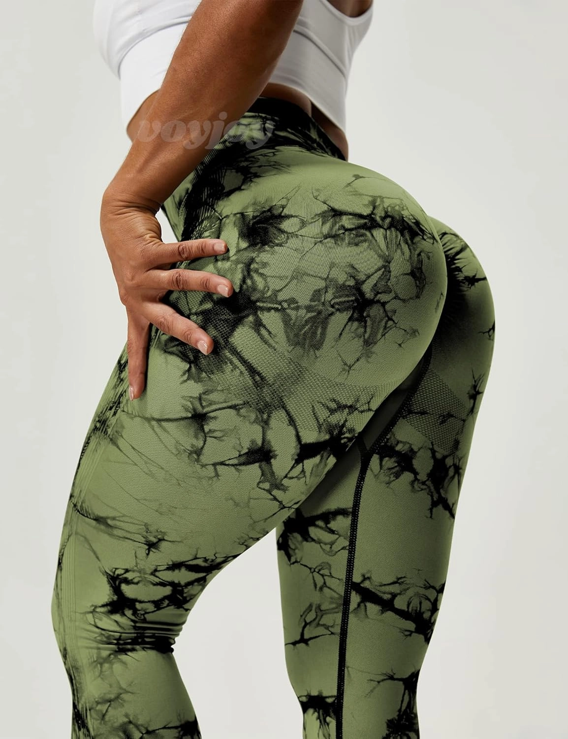 VOYJOY Seamless Leggings for Women High Waist Yoga Pants Scrunch Butt Lifting Elastic Tights