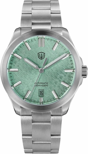 watchdives Automatic Watch for Men, WD0005 Sport Watch NH35 Mechanical Dress Wristwatches 39mm Domed Sapphire Crystal Luxury Watches (Mint Green)