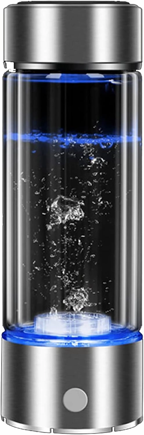 Water Purifiers, Hydrogen Rich Water Bottle Portable Hydrogen Water Generator Maker Glass Bottle with Inhaler and Adapter SPE & PEM Technology Water Ionizer Make Hydrogen Content Up to 1300-1600 PPB