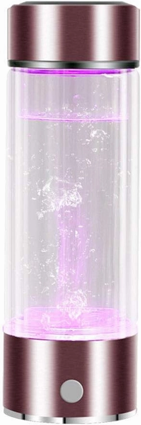 Water Purifiers, Hydrogen Water Bottle Ionizer Hydrogen Water Maker Machine Hydrogen Water Maker H2 Generator Colorful Lights Effect Anti-Aging Alkaline Water Purifier Filter 450Ml