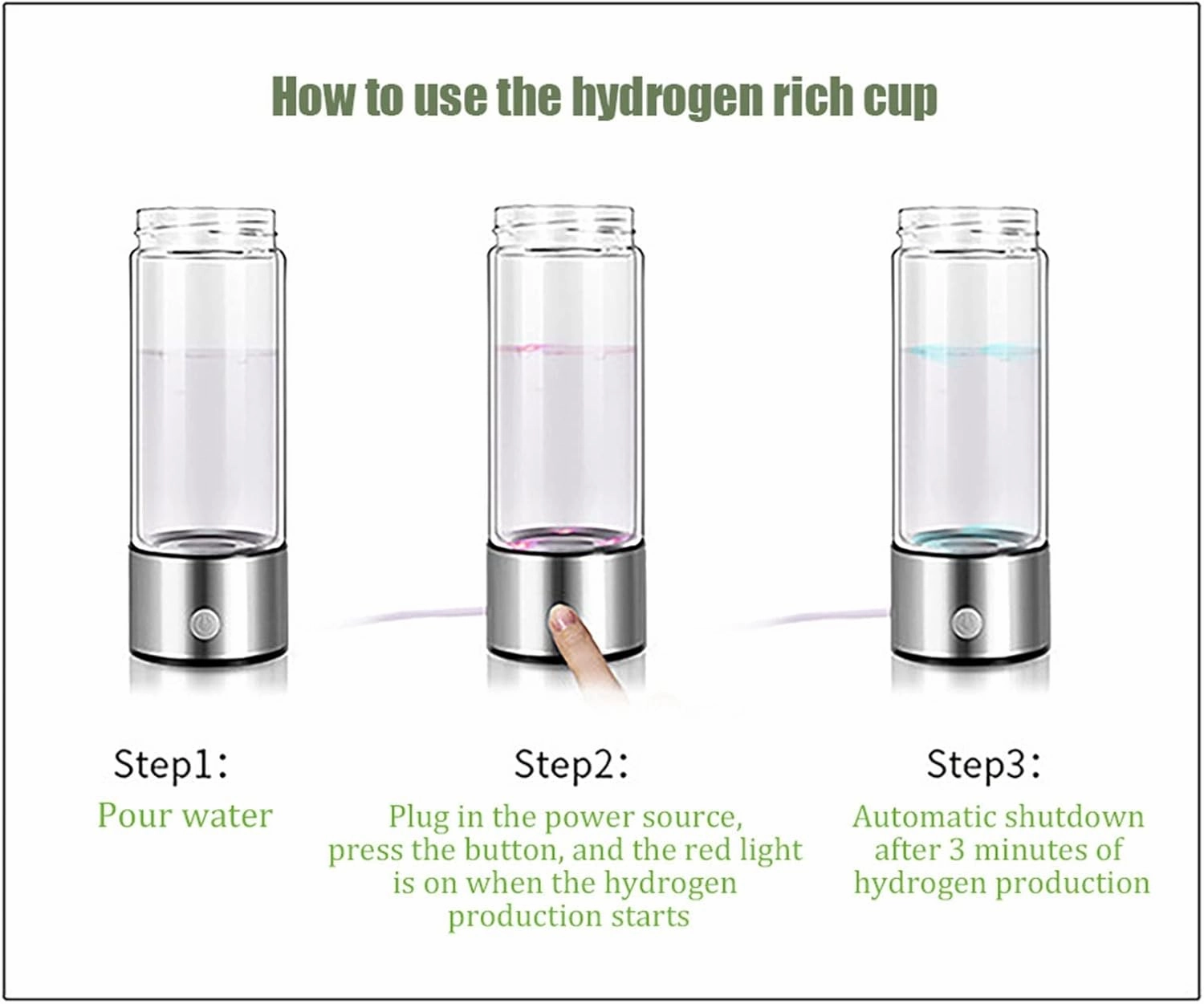 Water Purifiers, Portable Hydrogen Alkaline Water Bottle Hydrogen Rich Water Generator Ionizer USB Rechargeable with SPE and PEM Technology Hydrogen Content Up to 800-1300 PPB for Home Travel Hiking