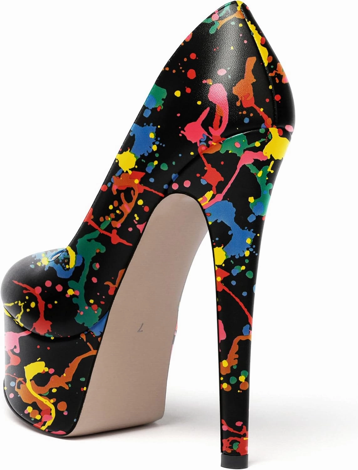 WAYDERNS Women's Round Toe Matte Solid Slip On Platform Stiletto High Heel Pumps Shoes 6 Inch