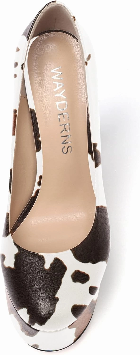 WAYDERNS Women's Round Toe Matte Solid Slip On Platform Stiletto High Heel Pumps Shoes 6 Inch