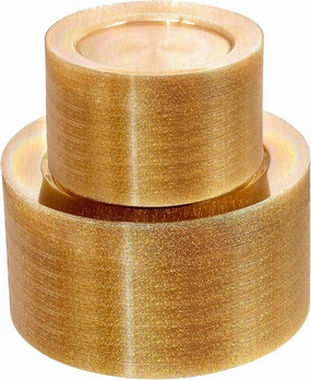 WDF 200PCS Gold Plastic Plates - Gold Glitter Plastic Plates - Heavy Duty Gold Glitter Disposable Plates - Include 100 Dinner Plates 10" and 100 Dessert Plates 7" for Parties/Wedding